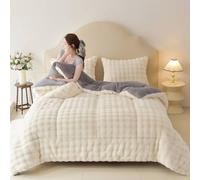 BESTXH Winter Quilts, Thickened Soft Insulation Winter Quilt, Fluffy Lamb Cotton Comforter, Double Sided Velvet Quilt, Bedding Fleece Blanket for Home Bedroom, Bedding Comforter,07,220 * 240cm(5kg)