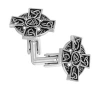 BESTYASH 1 Pair Vintage Cufflinks Cross Design Alloy Metal Gentle on Fabrics Secure Mechanism Elegant Retro Style for Men Groom Festive Celebrations and Gifting at Weddings