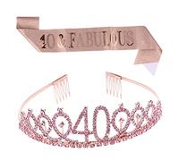 BESTYASH 1 Set 2pcs Birthday Crown with Etiquette Belt Birthday Accessories Elegant Sash and Crown for Party Celebrations Durable and Comfortable Design