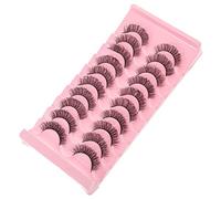 BESTYASH 10 Pairs Curled False Eyelashes for Women Natural Look Wispy Comfortable Lightweight and Skin Friendly Makeup Lashes
