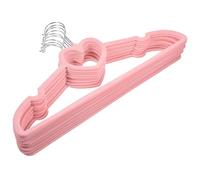 BESTYASH 10 pcs Heart-shaped Plastic Coat Hangers with Swivel Hooks Anti-slip Lightweight Clothes Hangers for Suits Shirts Dresses and Jackets Space-saving Closet Organizer in Pink