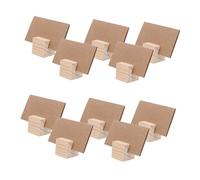 BESTYASH 10 Set Rustic Wooden Name Holder Natural Bark Card Clips with Blank Place Cards for Weddings Restaurants Banquets and Parties Multifunctional Square Table Number Stands for Event