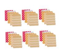 BESTYASH 100pcs Disposable Wave Point Stripe Paper Bags for Candy Cookies and Party Favors Oil and Food Bags Red Orange and Striped Design for Events and Everyday Use