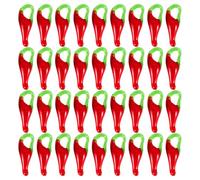 BESTYASH 100pcs Mini Red Chili Pepper Charms Necklace Pendant Charm Glass Beads Vibrant Stylish Unique Design for DIY Jewelry Making Party Scenes