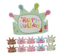 BESTYASH 100Pcs Paper Crowns for Birthday Party Cartoon Style Party Headwear Easy to Wear for Fun Celebration and Photo Decor