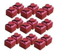 BESTYASH 100pcs Red Heart Candy Boxes Wedding Favor Boxes Bulk Packaging Romantic Paper Candy Containers for Baptism Birthday Party Shower Decorations
