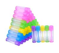 BESTYASH 100pcs Refillable Lipstick Tubes with Colored Caps and Bottoms Plastic Empty Lip Balm Containers for DIY Crafting Reusable Lip Gloss and Body Balm Holders Convenient Twist-up