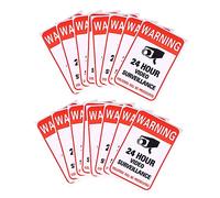 BESTYASH 100pcs Video Security Signs Adhesive No Trespasser Warning Stickers Fade Resistant for Indoor Outdoor Use Flat Surfaces Mounting