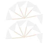 BESTYASH 100pcs White Mini Triangle Toothpick Flags for Food Decoration Sturdy Cake Decorating Flags for Cupcakes Fruit Cheese Platters Versatile Party Supplies for Weddings and Events