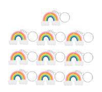 BESTYASH 10pcs Colorful Rainbow Keychains Mini Cartoon Silicone Bag Pendants for Girls Durable Keychain Accessories for Backpacks and Purses Great Birthday Party Favors
