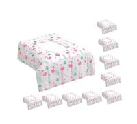 BESTYASH 10pcs Disposable Toilet Seat Covers Flamingo Pattern Travel Potty Seat Covers with Adhesive Tabs for Adults Public Restrooms