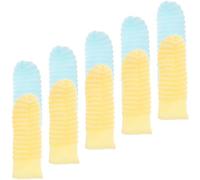 BESTYASH 10pcs Finger Toothbrush for Dogs Cats Gentle Cleaning Reducing Tartar Buildup Polyester Assorted Color Dental Care for Puppies and Kittens