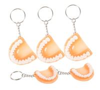 BESTYASH 10pcs Funny False Tooth Keychain Pendant Creative Car Key Ring Ornament Accessory for Bag Purse Backpack Unique for Family and Friends