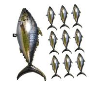 BESTYASH 10Pcs Metallic Tuna-Shaped Foil Balloons for Birthday Party Decorations, Inflatable Marine Animal Balloons Suitable for Pool and Beach Party Accessories