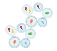 BESTYASH 10pcs Miniature Fish Bowl: Mini Dollhouse Accessory Realistic Goldfish Turtle Tank Desktop Glowing Ornament For Garden Scene Desktop Decor Accessories