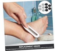 BESTYASH 10Pcs Replacement Foot File Grinding Heads Washable Foot Head Replacements for Dead Skin Removal Suitable for Electric Pedicure Tools Black Gray