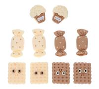 BESTYASH 10pcs Resin Miniature Flatback Cookies Charms Assorted Color Lightweight Stylish Decorative Accessories for Hand Account and Clothing