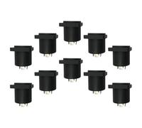 BESTYASH 10pcs Small Square Loudspeaker Holder Socket Black Stainless Steel Plastic Easy to Use Sturdy Stage Speaker Socket Jack