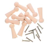 BESTYASH 10Pcs Solid Wood Wall Hooks for Bedroom Bathroom Closet Simple Screw Round Ball Design Space Saving Coat Hat Towel Hangers Minimalist Natural Wood Decor
