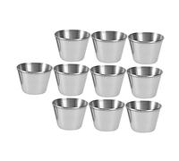 BESTYASH 10pcs Stainless Steel Sauce Cups Food Grade Condiment Containers for Kitchen Restaurant BBQ Picnic and Party Use Small Dip Bowls for Tomato Sauce and Dressings