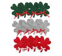 BESTYASH 12pcs Christmas Felt Money Clips Wallets with Four Leaf Clover Design Portable Card Holders for Women Compact Red Green Gray Small Wallets for Shopping Travel
