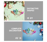 BESTYASH 12pcs Christmas Tear Drop Finial Pendants with Shiny Electroplated Finish DIY Hanging Decorations for Xmas Tree Festive Indoor Party Ornaments with Easy Suspension Strings