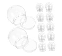 BESTYASH 12pcs Clear Plastic Snow Globes with Screw Cap Covers DIY Fillable Water Globes for Christmas Decoration and Craft Projects for Candy Cookies and Small Item Storage