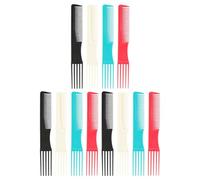 BESTYASH 12pcs Five-pronged Hairdressing Combs Dual-sided Hairstyling Tools Lightweight for Professional Salon and Home Use Random Color