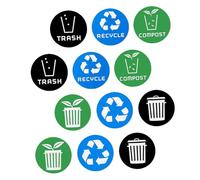 BESTYASH 12pcs Garbage Classification Sticker Trash Bin Label PVC Self-Adhesive Practical Convenient to Use Recycle Sign Stickers for Home Waste Sorting