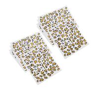 BESTYASH 12Pcs Leopard Spot Temporary with Sparkling Gold Foil, Realistic Water Transfer Fake for Festival, Cosplay, and Body Art