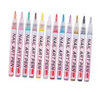 BESTYASH 12pcs Nail Art Pens Multi-color Nail Polish Graffiti Drawing Pens for Fine Lines Dots Patterns DIY for Salon Home Use Use