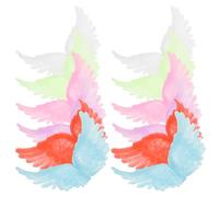 BESTYASH 12pcs Plastic Angel Wing Patches for Clothing and Bags with Luminous Effect, Easy to Use Repair Cover Stains, Assorted Colours, Unique Design for Christmas Tree Decor Random Color