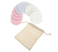 BESTYASH 13pcs Bamboo Fiber Makeup Removal Pads with Cotton Mesh Bag Reusable Soft Cleansing Cloths for Gentle Daily Facial Care and Powder Puff Makeup Removal