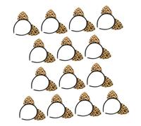BESTYASH 14pcs Cat Ear Headbands with Leopard Print Design for Boy Girl and Adults Fun Hair Accessories for Parties Cosplay and Costume Events Comfortable and Ear Hairbands