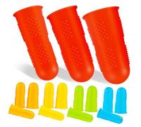 BESTYASH 15 Pcs Silicone Finger Protectors Finger Guards for Sewing Gardening Adhesives Scrapbooking Needlework Flexible Reusable Cut-Resistant Covers Colors