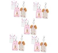 BESTYASH 15pcs Plush Animal Keychain Card Holder Cute Dog Cat Rabbit Card Protector Keyring Soft Badge Sleeve for Display All Occasions