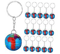 BESTYASH 16pcs Globe Keychains Earth Planet Keyrings for School Favors Travel Accessories and Handbag Decoration for Boys and Girls and Students