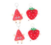 BESTYASH 16pcs Plush Fruit Keychain Cute Strawberry Watermelon Bag Pendant Adorable Key Hanging Decor for Bags Backpacks Lightweight Cartoon Key