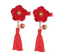 BESTYASH 1pair Flower Hairpin Tassels and Bells Chinese Style Hair Clip for Girls Elegant Hair Grip Barrette for Sweet Hairstyles and Festive Occasions