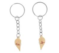 BESTYASH 1pair Magnetic Heartbeat Keychain Couple Pendant Keyrings for Bags Backpacks and Accessories Anniversaries Weddings and Special Occasions