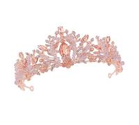 BESTYASH 1pc Bridal Crown Headband Elegant Tiaras Rhinestones Diamond Hair Accessories for Women Party Bride Bridal Headpiece Scene Prom Wedding Hair Accessories Wedding Headwear Pink Alloy