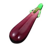 BESTYASH 1Pc Lovely Glass Eggplant Ornament Unique Desktop Vegetable Adornment for Home Decor for Holidays Festivals Solid Glass Craft for Table Shelf Display