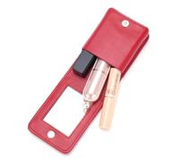 BESTYASH 1pc Mini Cosmetic Bag with Mirror Small Wallet for Sundries Storage Stylish Red Design for Daily Use and Travel