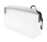 BESTYASH 1pc Portable Toiletry Bag Large Capacity Travel Makeup Storage Pouch Water Resistant Design with Zipper for Daily Use Shopping and Weekend Getaways Elegant Half Transparent White
