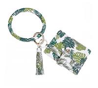 BESTYASH 1pc Pu Leather Purse Key Chain Wallet Leaf Pattern Portable Handbag for Women Chic Card Holder for Cash and Keys Stylish Accessory for Everyday Use