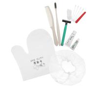 BESTYASH 1Set Disposable Hotel Toiletries Kit of Personal Travel Essentials with Toothbrush Comb Shower Cap and Shoe Cleaning Cloth Random Color for Guesthouses and Motels