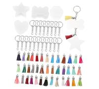 BESTYASH 1set Sublimation Keychain Blanks Acrylic Blank Keychains for Decorative Crafting Heat Transfer Custom Patterns for Projects and