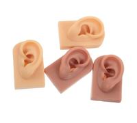 BESTYASH 2 Pairs Human Ear Model Soft Silicone Flexible Body Parts for Piercing Practice and Jewelry Display Reusable Left and Right Anatomy Learning Tool for Training and Teaching