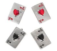 BESTYASH 2 Pairs Unique Poker Stud Earrings for Women Girls Ace of Spade and Red Heart Rhinestone Earrings for Birthday Holiday Party