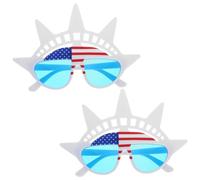 BESTYASH 2 Pcs American Flag Sunglasses Funny Photo Booth Props for Independence Day Memorial Day and Patriotic Parties Comfortable Fit Eyewear for All Ages